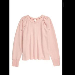 ‎1901Girl's Pink Pearl Accent Sweater Size XL